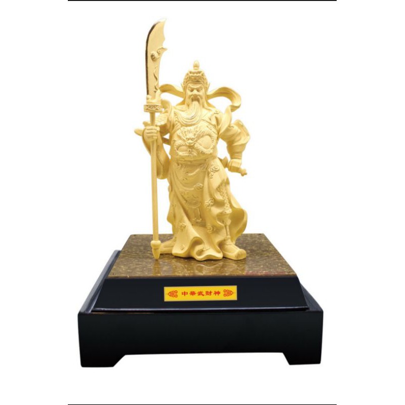 Pajangan / Patung Dewa Perang / Kwan Kong lapis emas 24K (uk : L)