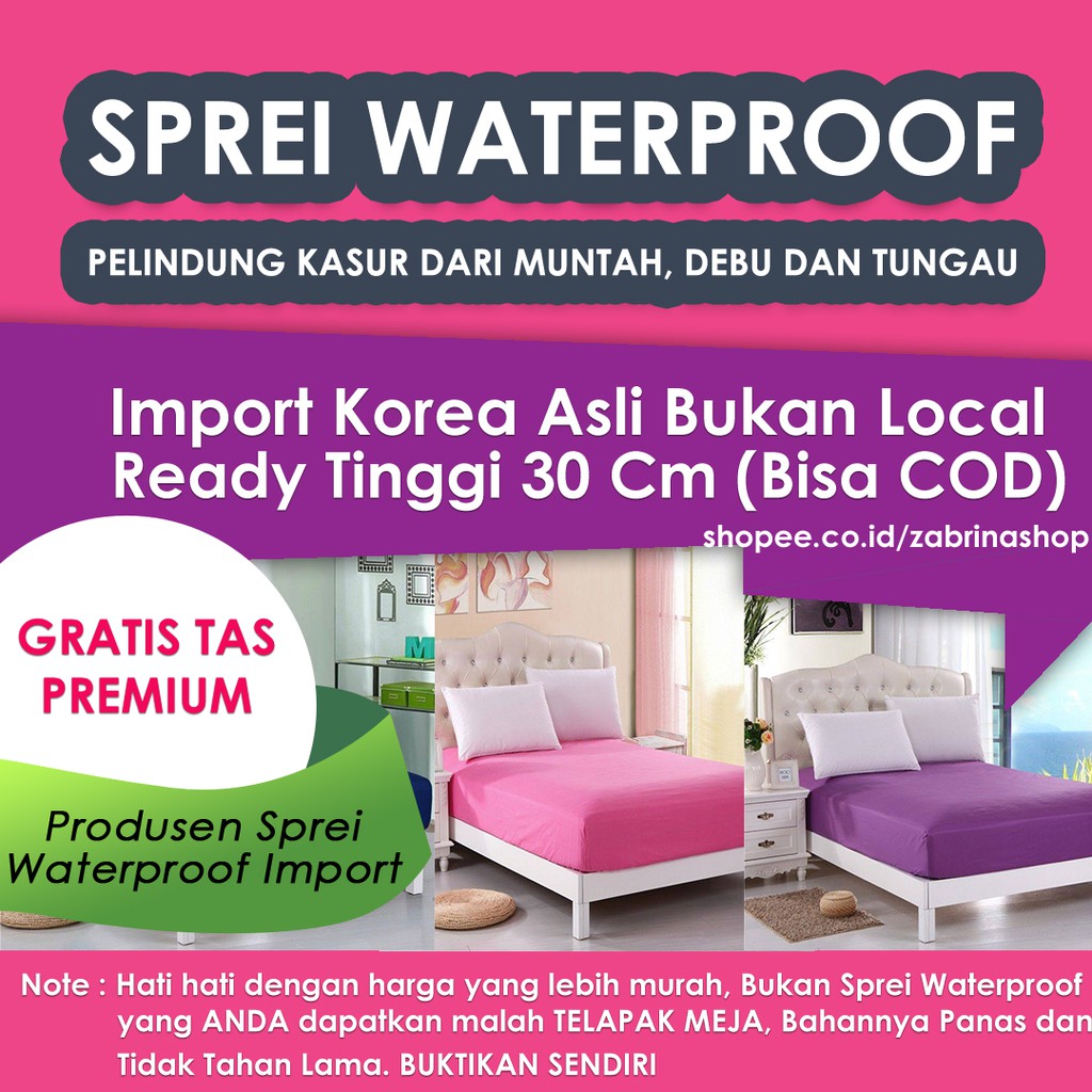 ( Harga Grosir / BISA COD  ) Sprei waterproof  Bahan Import Harga Termurah