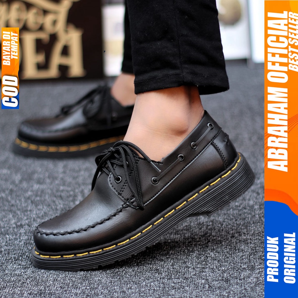 Sepatu Pantofel Formal Kerja Kantor Casual Hitam Pria Abraham Daniel