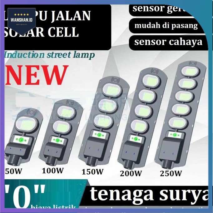 [WS]  LAMPU JALAN TENAGA SURYA / SOLAR CELL 50/100/150/200/250 WATT TANAGA MATAHARI