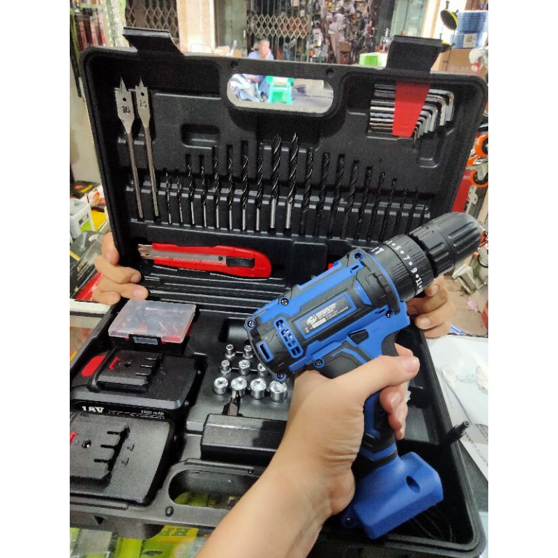 mesin bor cas set H&amp;L 912 2batterai /bor baterai setH&amp;L 18v/bor cordless set H&amp;L (bisa buat beton )