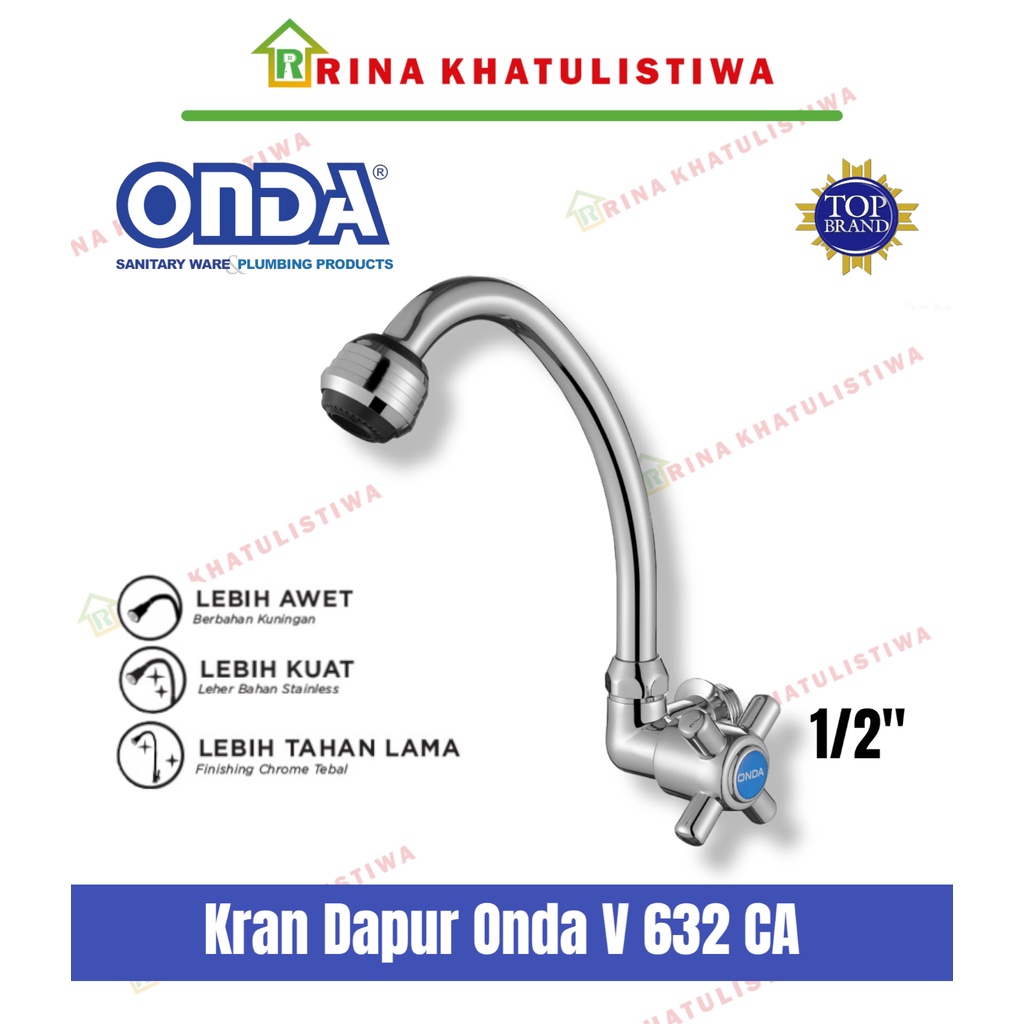 Kran Dapur Onda V 632 VA 1/2 INCH | Kran Dapur Merk Onda | Kran Angsa Onda