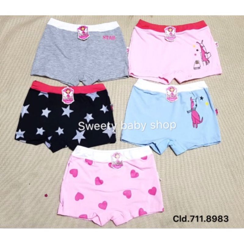 6 PCS Celana dalam Boxer Anak cewek 4-8th / Celana Segi 4 Katun Strech Perempuan/ celana dalam cewek