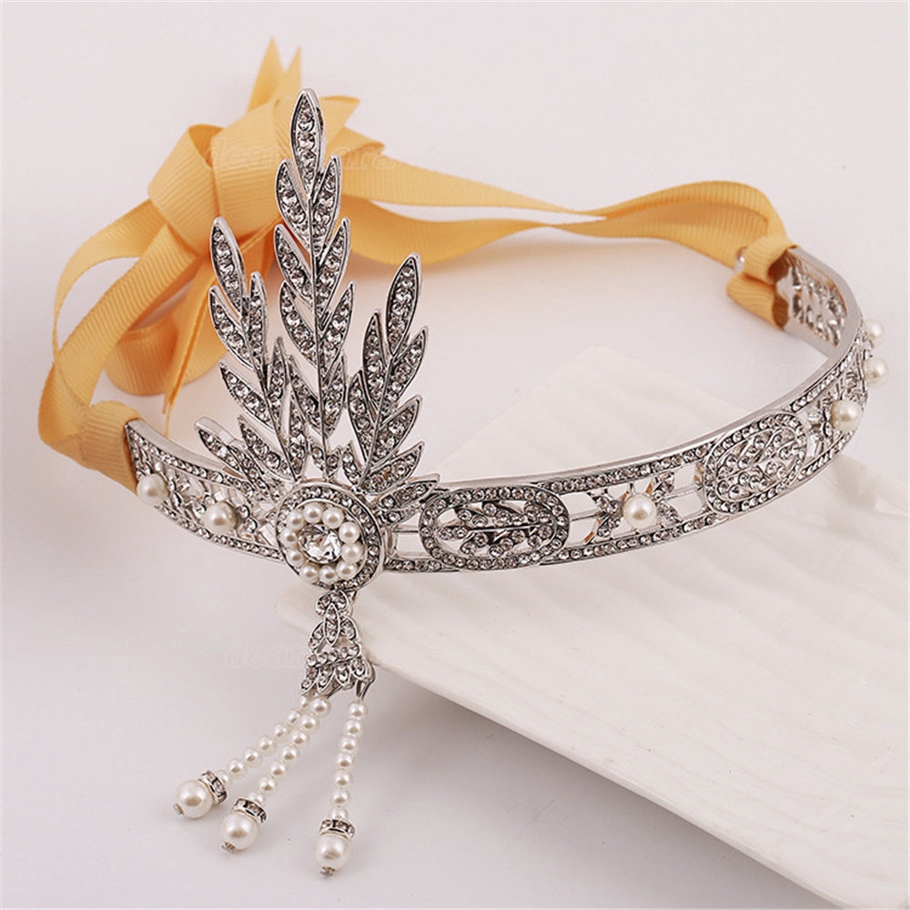 Bride Pearl Crown Hair Tie European and American Headdress Headband