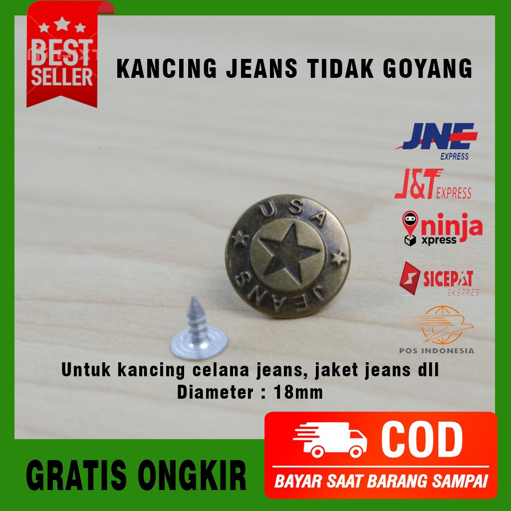 Kancing Levis Jeans Non Goyang 18 mm Original Untuk Celana/Jaket/Baju Bisa Gratis Ongkir COD