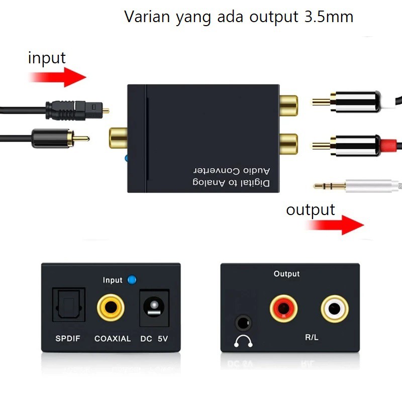 AUDIO DIGITAL TO ANALOG or SPDIF TOSLINK optic digital TO analog RCA Audio L/R CONVERTER