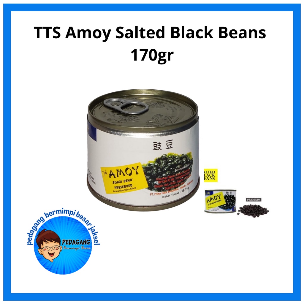 

TTS Amoy Tausi Black Bean 170g/ Amoy Tausi Salted Black Beans 170gr / Kacang Hitam Kaleng / Kacang Hitam Dalam Larutan Garam