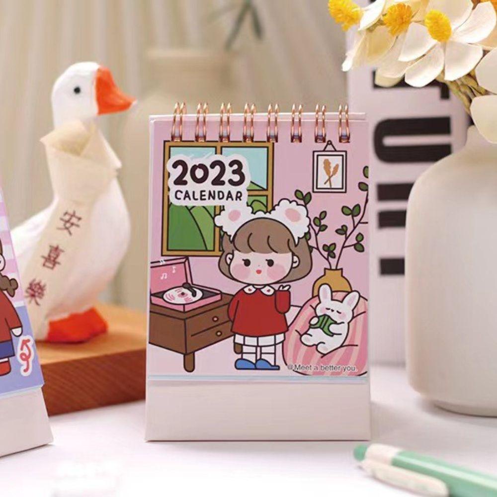 Agustinina Kalender Meja Hadiah Kreatif Mini Korea Kartun Memo Pads