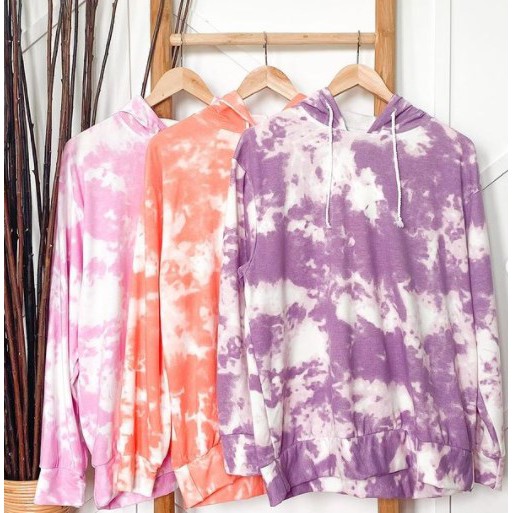 Hoodie Tiedye - Sweater Vintage Motif Awan