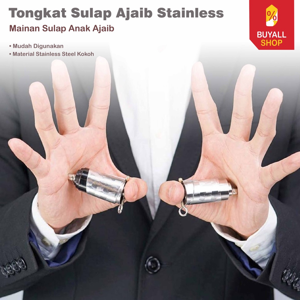 Tongkat Sulap Ajaib Mainan Anak Tongkat Mayoret Appearing Metal Cane