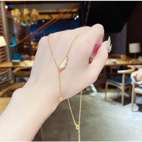 BTS-NLX55 TINO Jewellery Kalung Wanita Titanium Anti Karat Model Sayap Lapis emas 18k