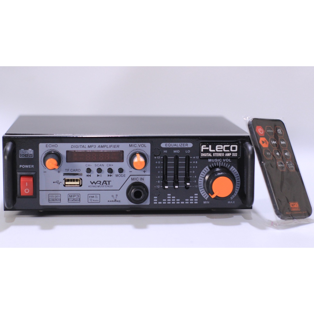 Wireless Digital Stereo Amplifier Power Amplifier Fleco D22 Ampli Blueooth AC DC Radio AUX DC 12v In