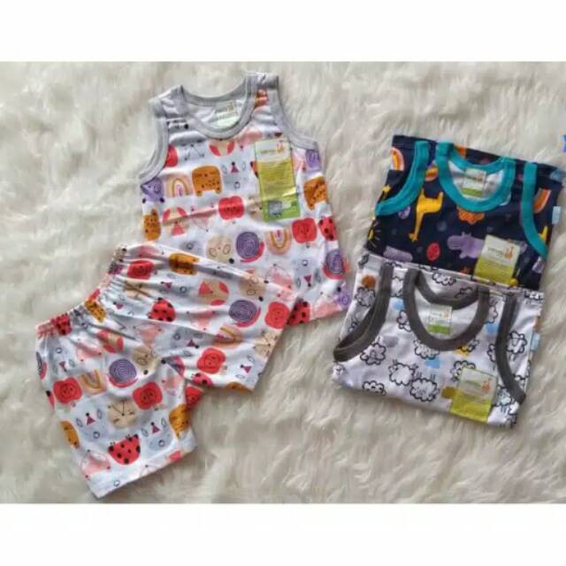 3 Pasang Setelan Velvet Junior Little Sunshine - Lengan Kutung Celana Pendek