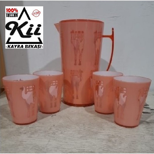 Teko Mika Motif Unta Set 5pcs - Teko Beranak T8812 -Water Jug KarakteR