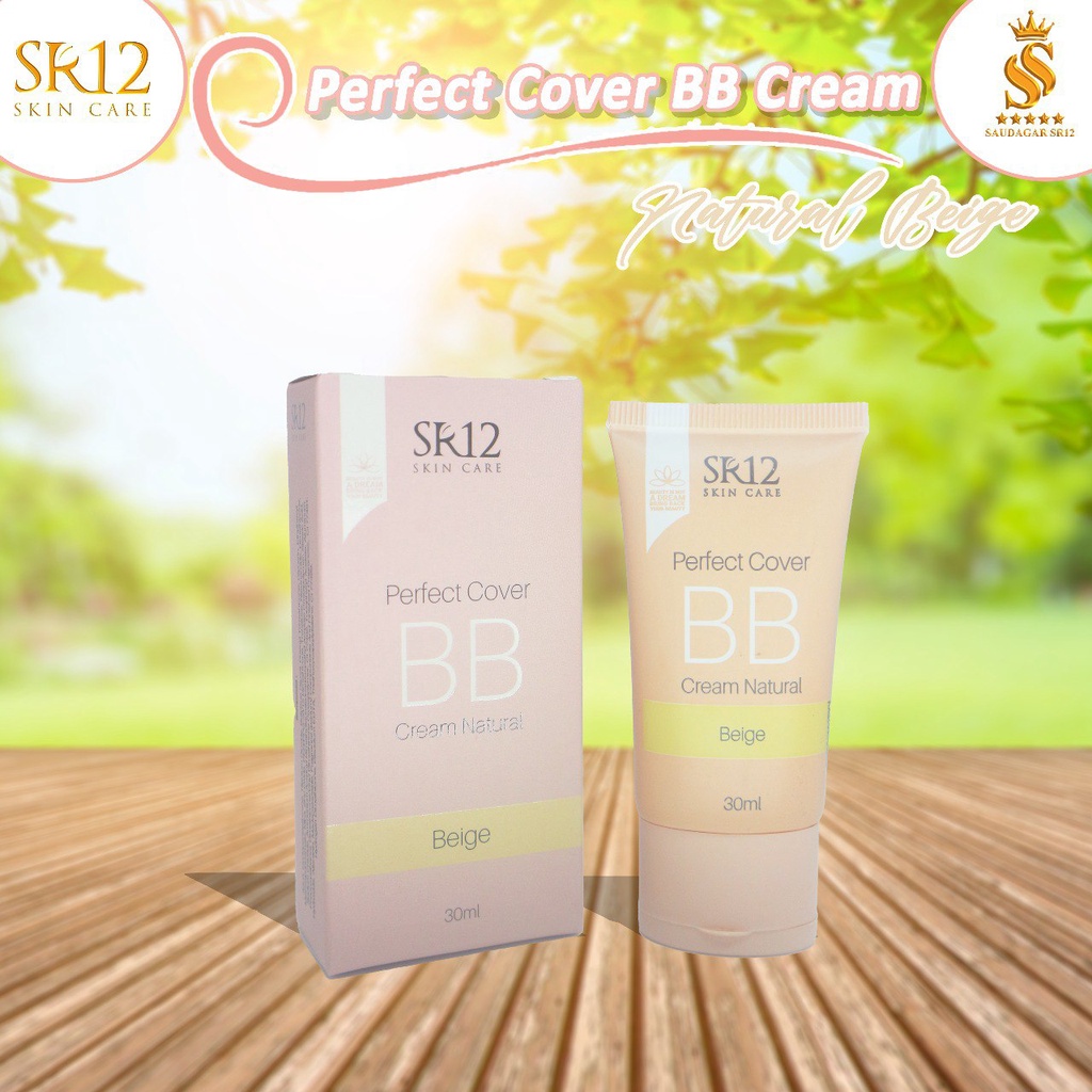 Perfect cover BB cream natural Sr12 Pelembab wajah Vitamin E Mengandung UV filter Melindungi kulit dari sinar matahari Menyamarkan noda hitam bekas jerawat 30ml Bpom Original Berkualitas Murah Terlaris Cod