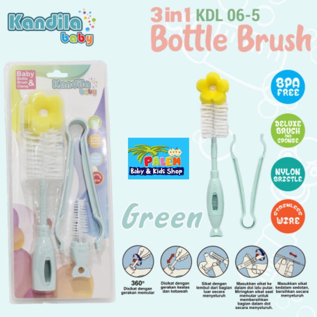 Kandila Bottle Brush sikat botol susu bayi KDL 06-5 3in1