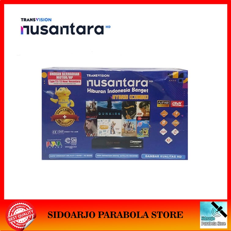 Transvision Nusantara HD Combo Receiver Parabola Set Top Box DVB-T2