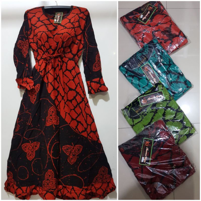 YULI - LONGDRES MAURA LD 110 CM PB 125 CM BATIK KENCANA UNGU (KU)LEBEL HITAM(KUH)