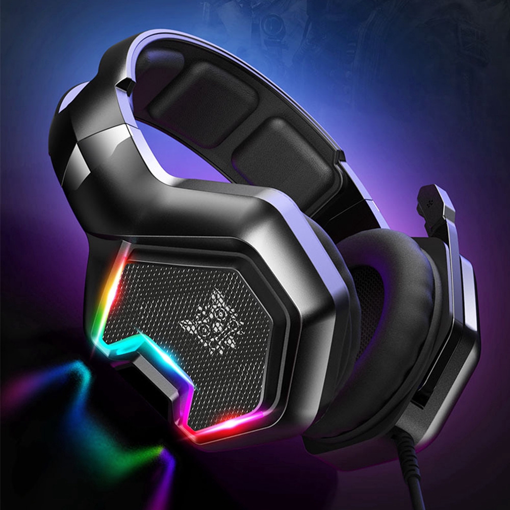 Onikuma K10Pro Headset Gaming Stereo Dengan Lampu LED RGB + Mic Omnidirectional + Jack 3.5mm Untuk PC PS4 Laptop