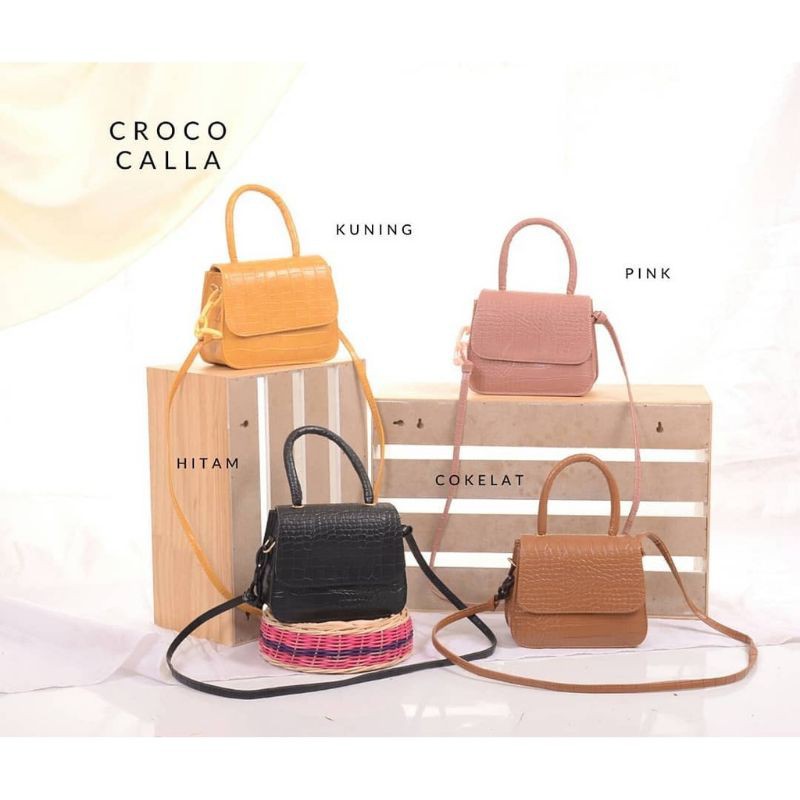 FRESHY - Tas Wanita Croco Premium - Jinjing Croco Selempang Buaya - Croco Calla