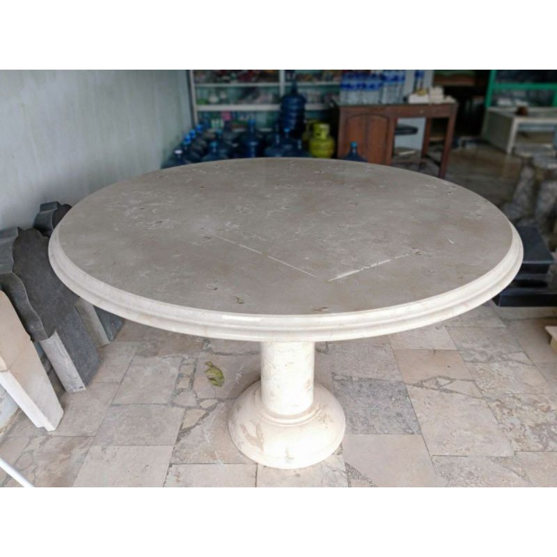Meja Makan Bundar Marmer 150