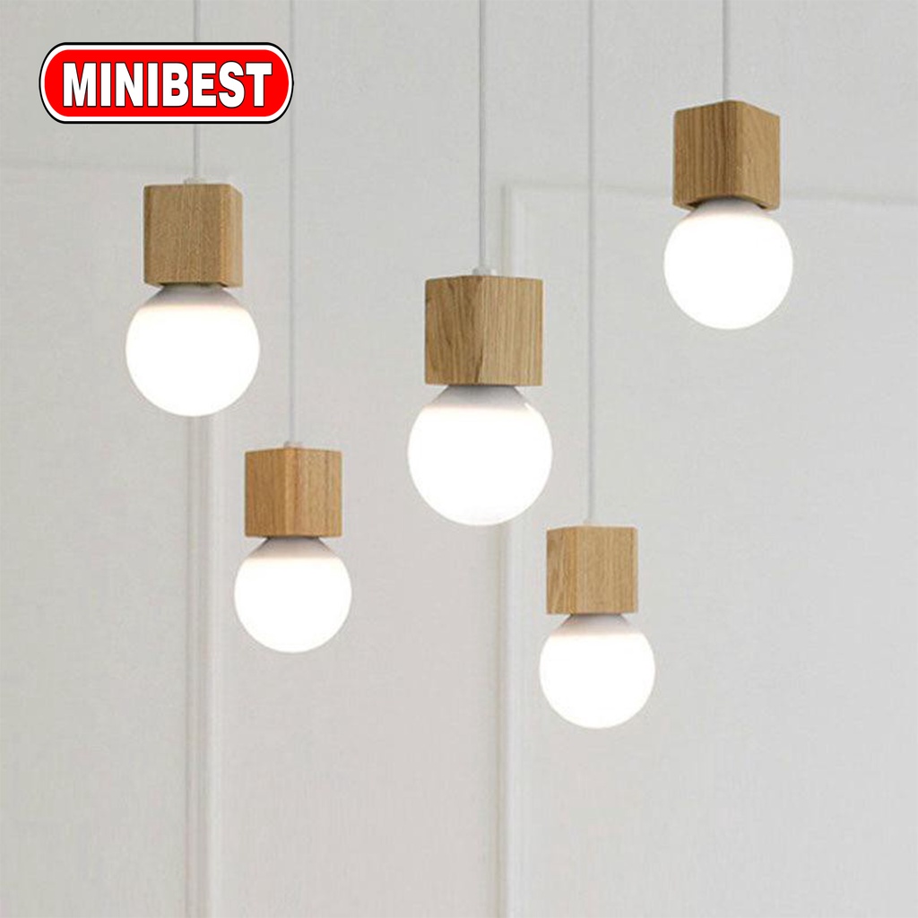 [MB] Fitting Gantung KAYU Edison filamen KAYU cafe Retro  - Fitting E27 (MB)