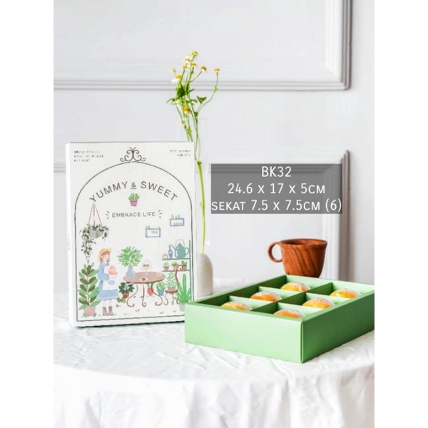 KOTAK KUE SEKAT 6 BOX KUE BULAN MOONCAKE NASTAR COOKIES MEWAH BK32