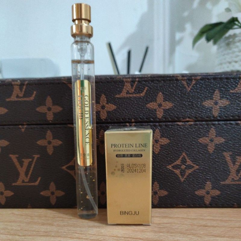[ORIGINAL] VENZEN GOLD PROTEIN LINE PEPTIDE Tanam Benang Tanpa Jarum Serum Perawatan kecantikan gold-1btlSerum+20pcsBnang