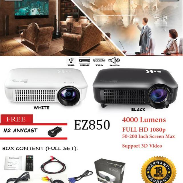 Ezzrale EZ850 basic projector presentation exclusive 4000 lumens best