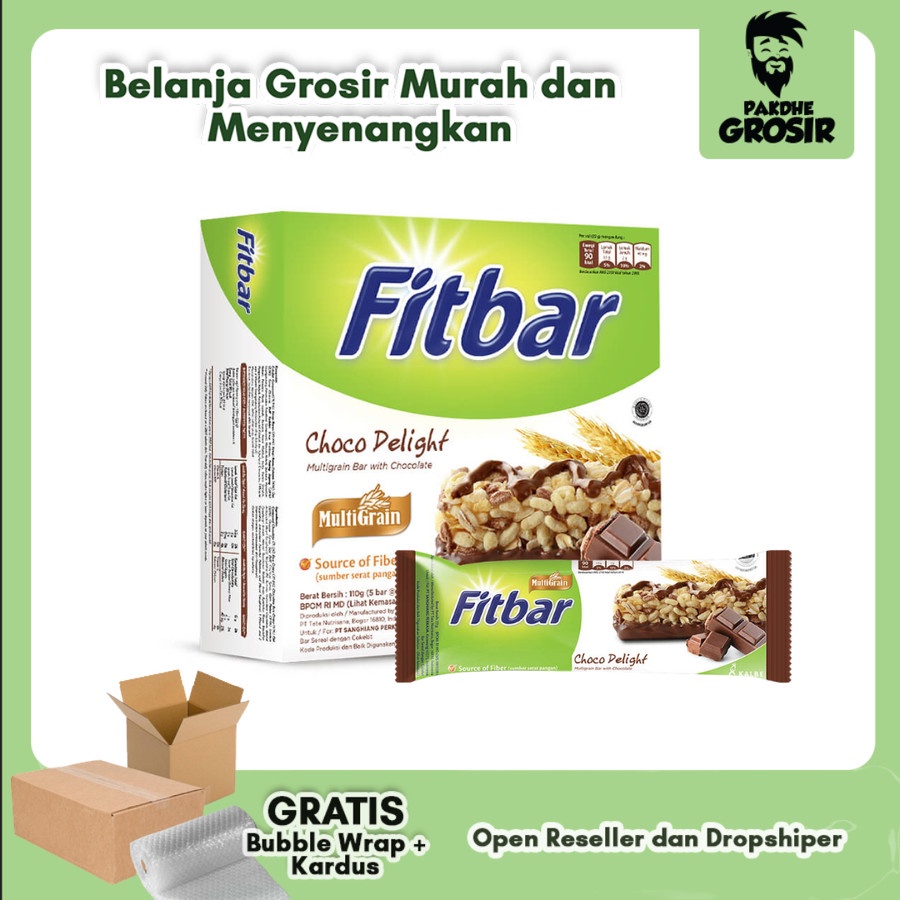 

Fitbar Snack Sehat Coklat Delight Multigrain Bar 22 gram / Fitbar