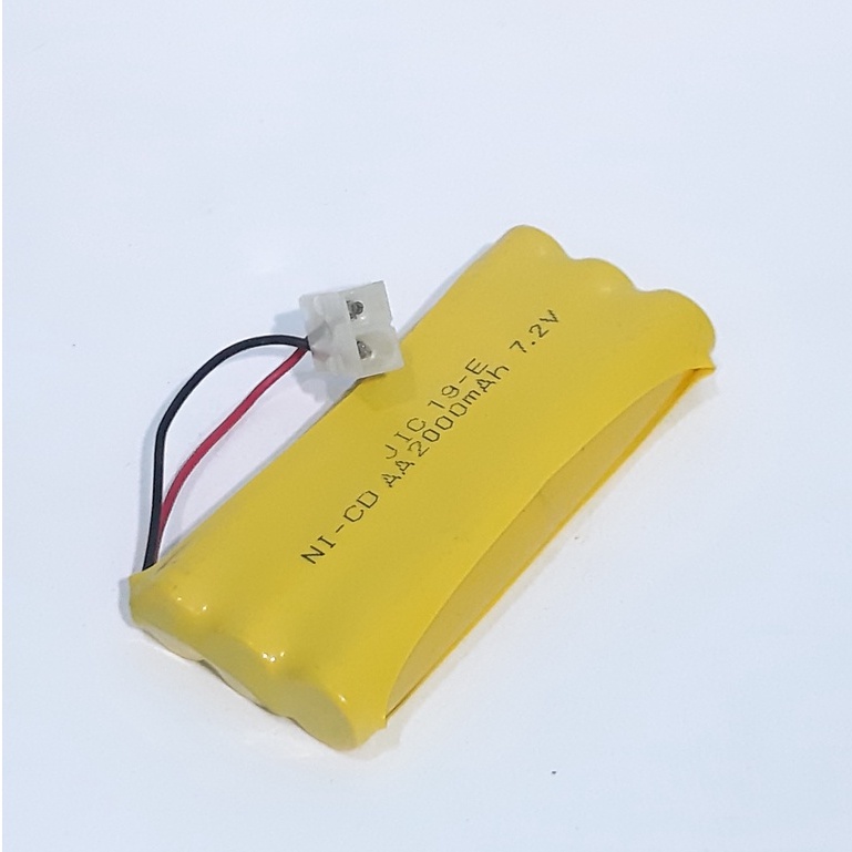 Batterai 6 RC NI-CD 7.2volt - 2000mAh Khusus Standar Mobil Remot Socket Putih Model Susun Tumpuk