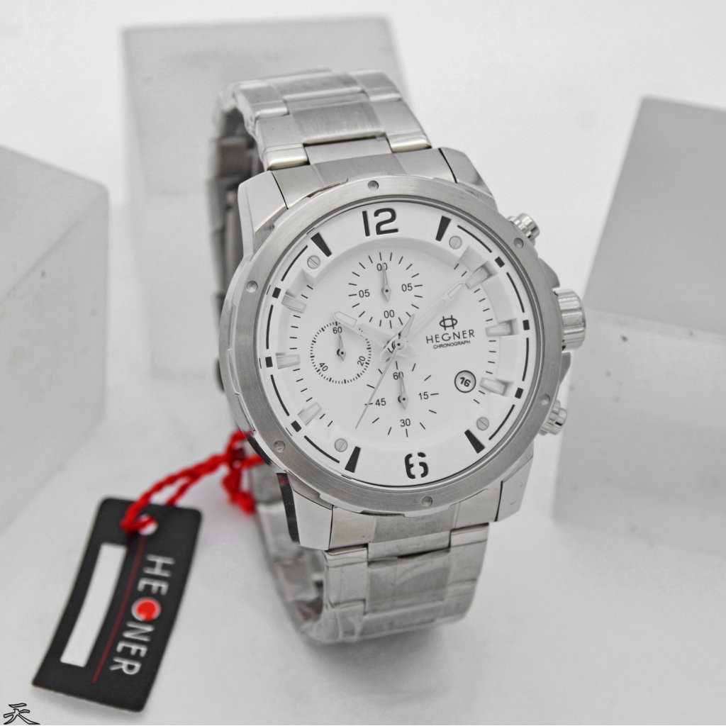 JAM TANGAN PRIA HEGNER 5035 CHRONOGRAPH STRAP STAINLESS STEEL