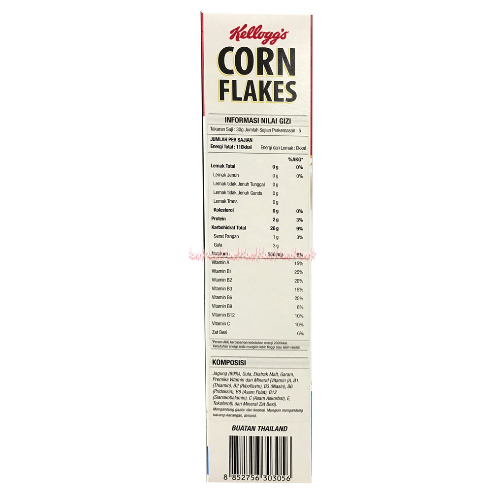 Kellogg's Corn Flakes 150gr Honey Crunch Sereal Yang Terbuat Dari Jagung Cocok Buat Sarapan Kelloggs Corn Cereal Kelog's Kellog