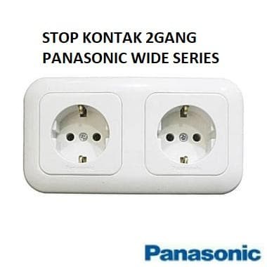 STOP KONTAK PANASONIC DOUBLE 2GANG WITH CP WEJP11222 STOPKONTAK 2 GANG