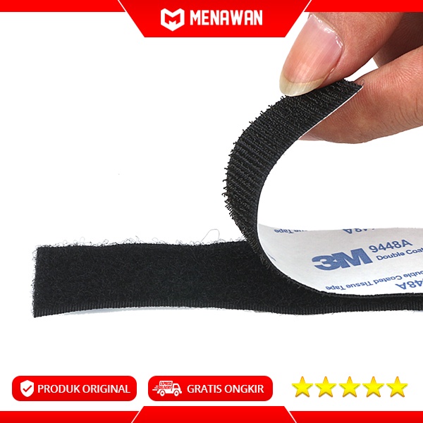 Zeus Double Tape Magic Reclosable Fastener Hook &amp; Loop Velcro Isolasi Lakban Pita Perekat 3M