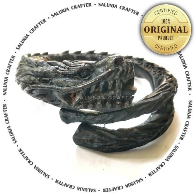 Gelang akar bahar ukir naga jumbo full ukir mulus gagah dinamis mewah berkualiats berkhasiat