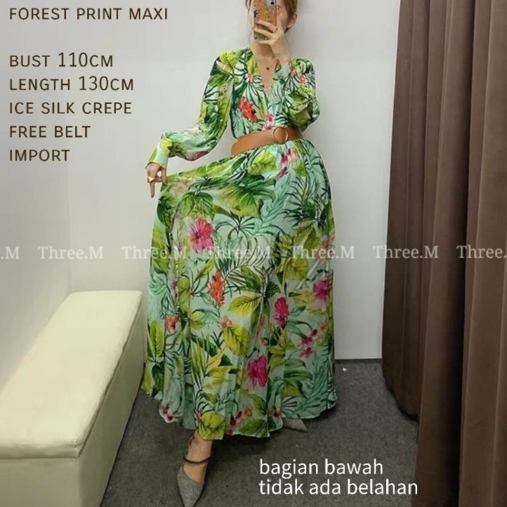 maxy import bangkok korea / dress bunga flower floral garden / maxi dress korea gamis impor premium