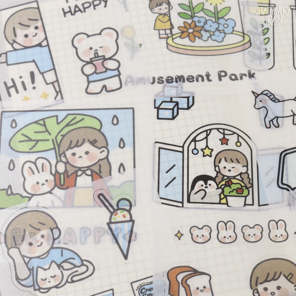 

(SATUAN) Sticker Sheet Kawaii Cute Blue Satuan Part 2 / Deco Sticker Kawaii Cute Eceran