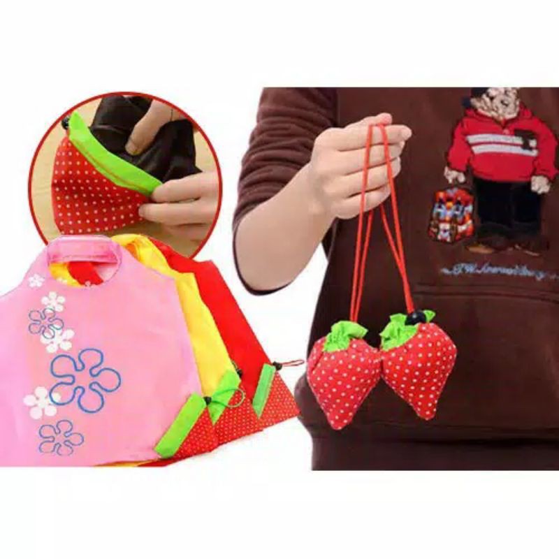 TAS BELANJA LIPAT STRAWBERRY