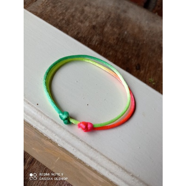 Gelang tali satin pelangi 2mm