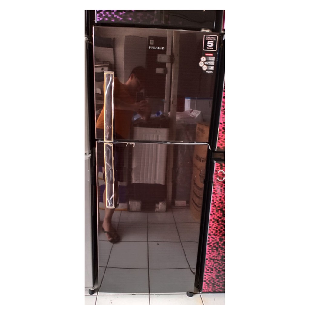 POLYTRON PRX 212 N BROWN METAL KULKAS 2 PINTU 210 LT LITER PRX212