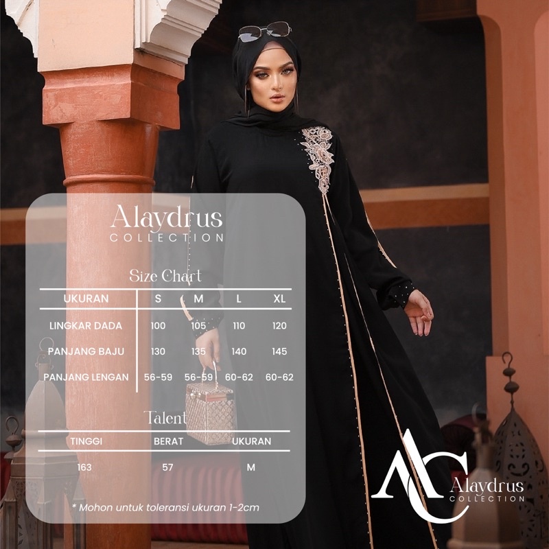 Abaya Hitam Bahan Jet Black Saudi Kwalitas Boutique By AlaydrusCollection 391