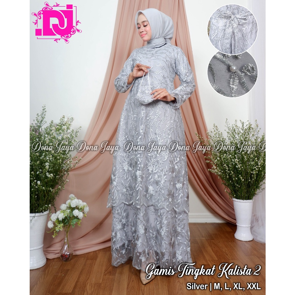 Gamis Modern Dua Tingkat / Gamis Pesta / Gamis Kondangan / Gamis Modern / Kebaya Modern / Kebaya Gamis Busui Modern