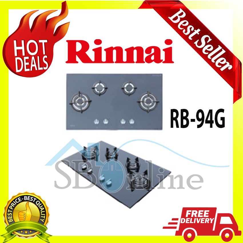 Built-in Gas Hob Kompor Gas Tanam 4 Tungku Rinnai RB-94G