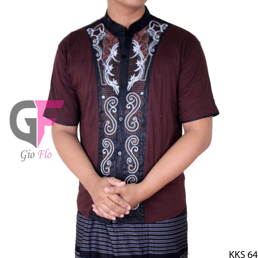 GIOFLO Baju Koko Bordir Lengan Pendek Terbaru Elegan