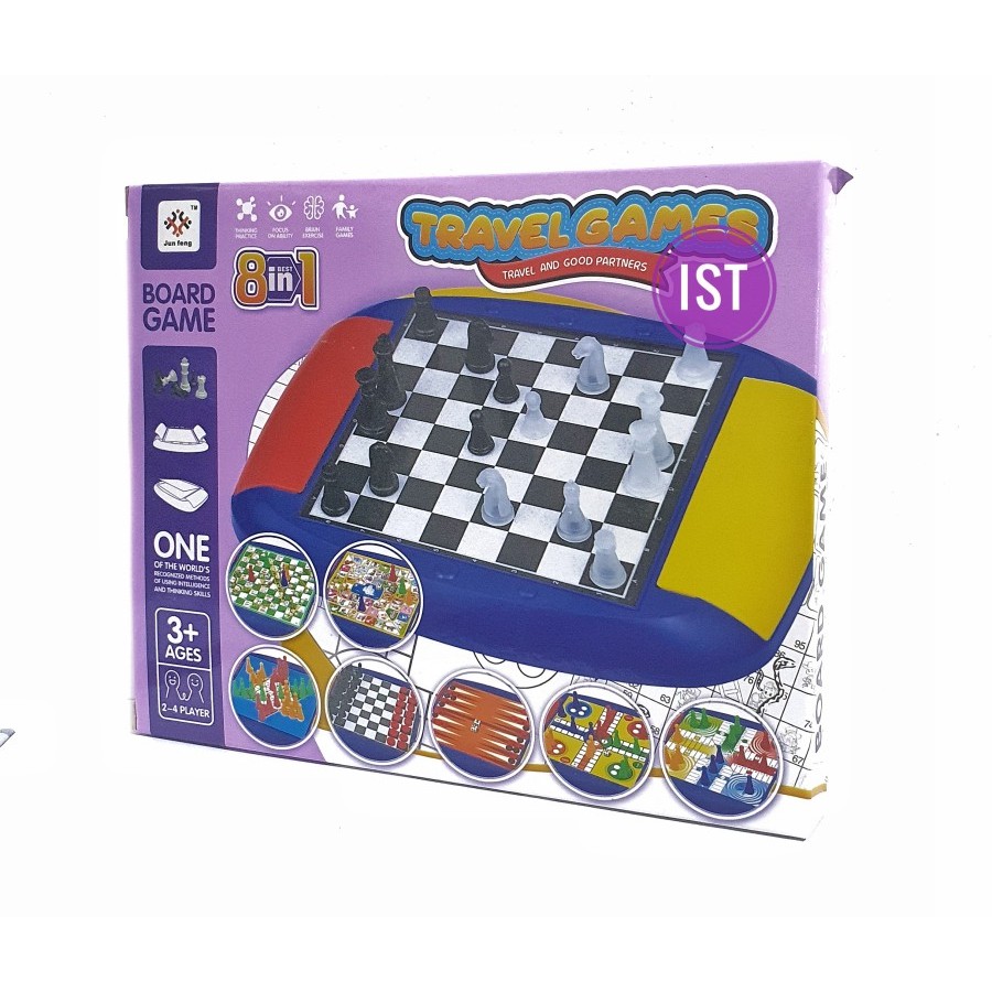 mwn.toys 8 in 1 Travel Game Board Game No.JF378-41