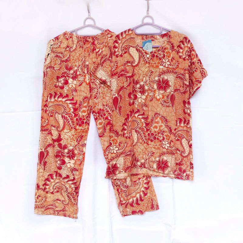 Setelan babydoll Batik Wanita (KENCANA UNGU ASLI)