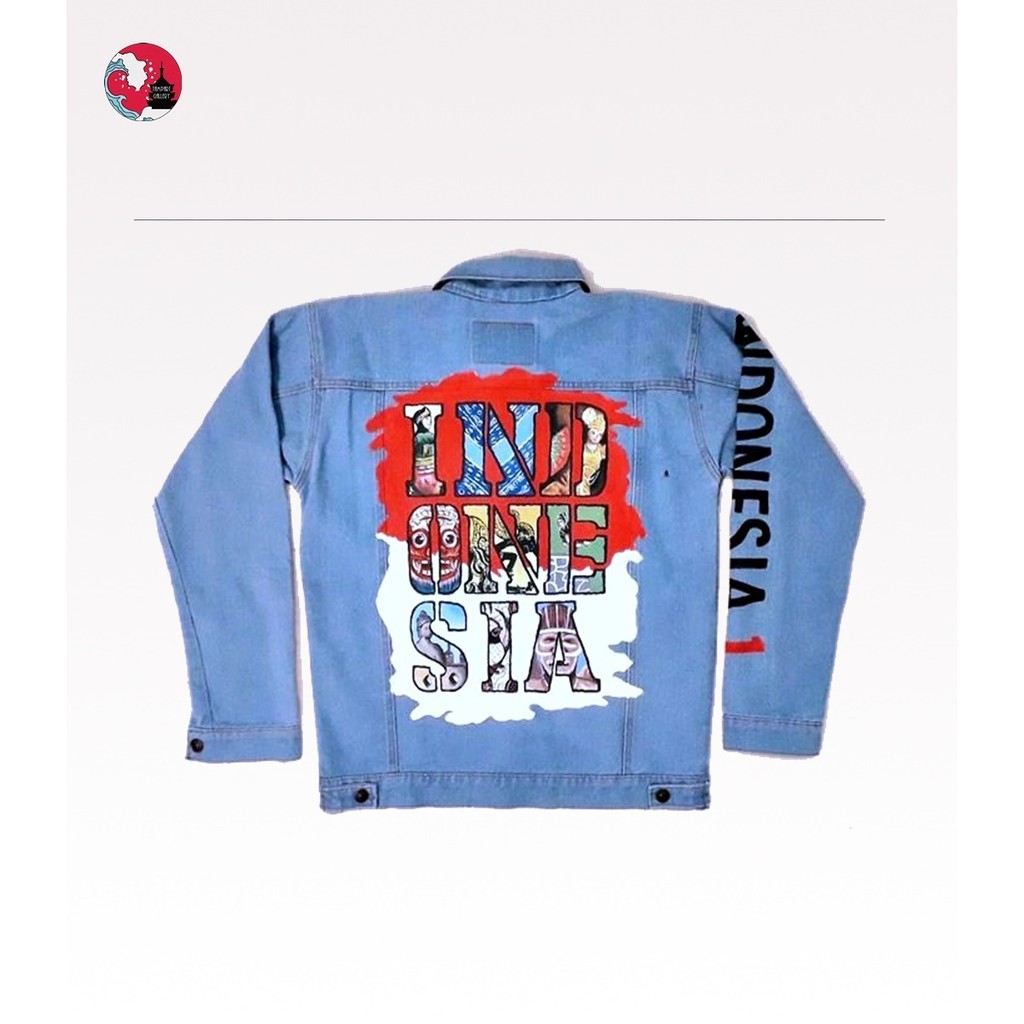 Jaket Levis Jeans Lukis Indonesia Presiden Jokowi Murah