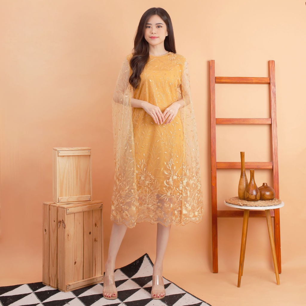 Kathryn collection # 4397, Dres tile bordir gliter mutiara dalaman furing