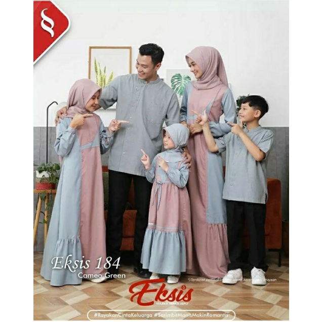 Seply Eksis 184 Cameo Green Meyra 75 Kaseo 146 Selia 107 Kliko 106 Baju Muslim Gamis Sarimbit Keluarga Family Series Edisi Lebaran Terbaru Ori